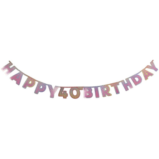 Picture of 40TH PINK BIRTHDAY BANNER 2.2M